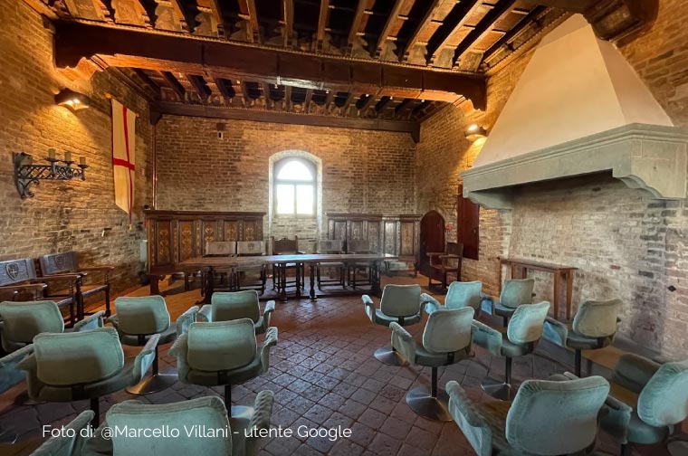 La sala delle Maschere nel Castello di Grinzane Cavour