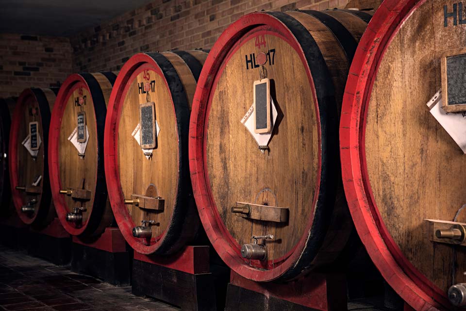 Botti di vino Barbaresco
