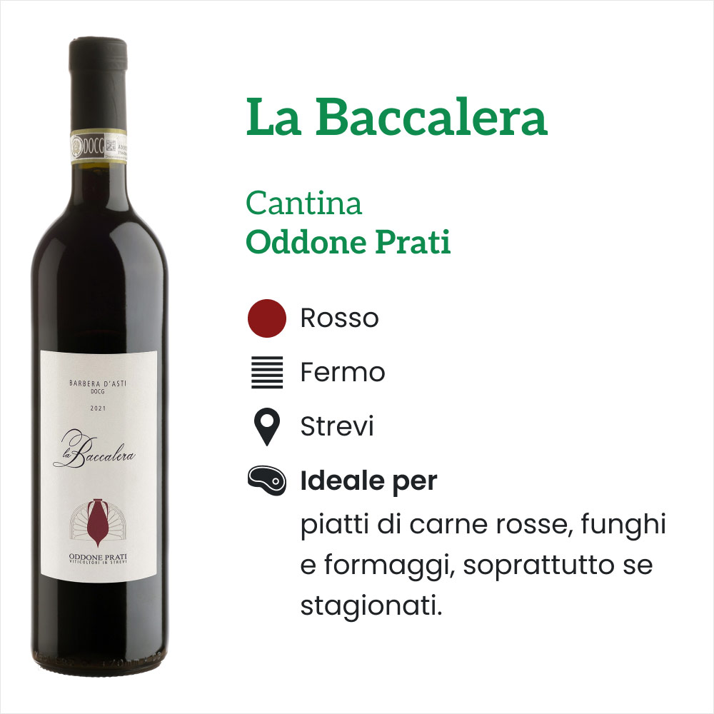La Baccalera Oddone Prati Rosso - Caratteristiche e abbinamenti