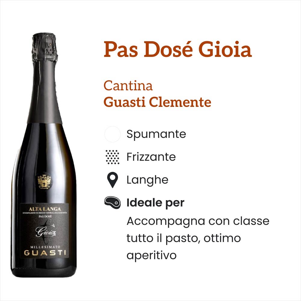 Pas Dosé Gioia Guasti Clemente Spumante Caratteristiche e abbinamenti