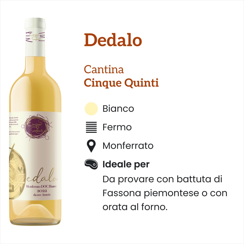 Dedalo Cinque Quinti Caratteristiche e abbinamenti