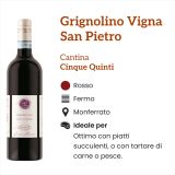 Grignolino Vigna San Pietro Cinque Quinti Caratteristiche e abbinamenti
