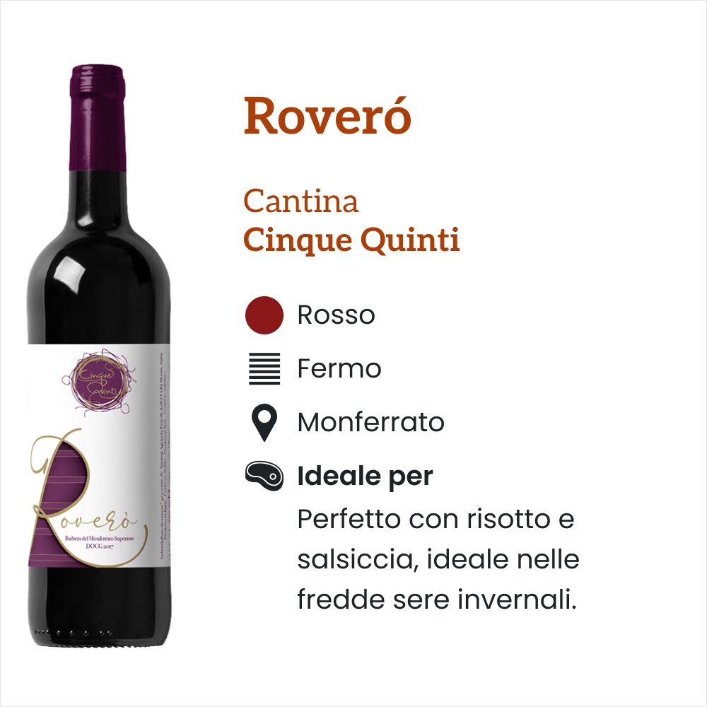 Roveró Cinque Quinti Caratteristiche e abbinamenti